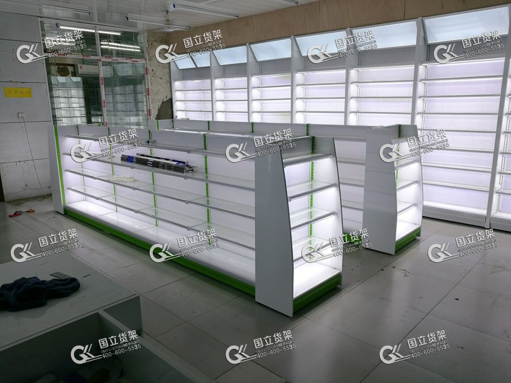 藥品店帶燈中島貨架